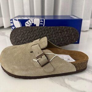 🎁🎉Birkenstock Boston taupe suede mule clogs